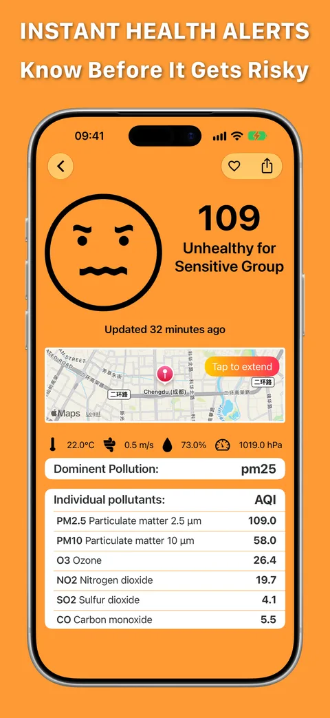 Every pollutant, nearest station