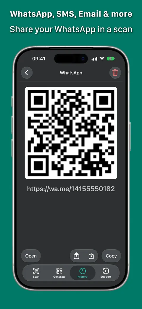 Share your WhatsApp in a scan