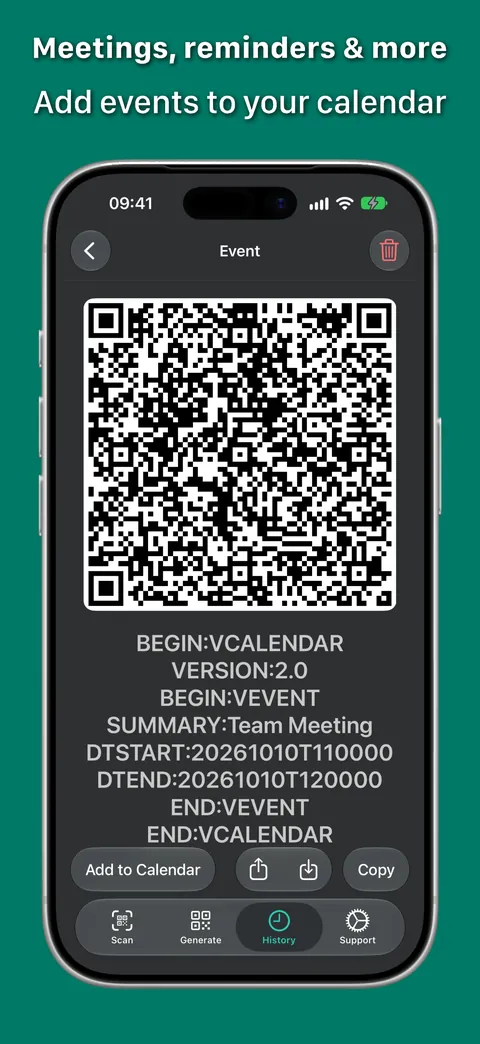Add events to your calendar
