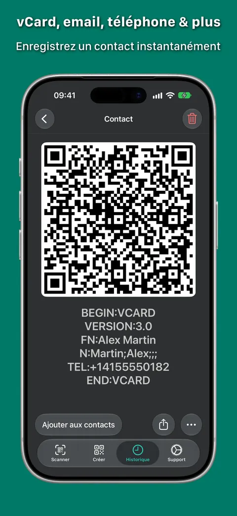 Enregistrez un contact instantanément